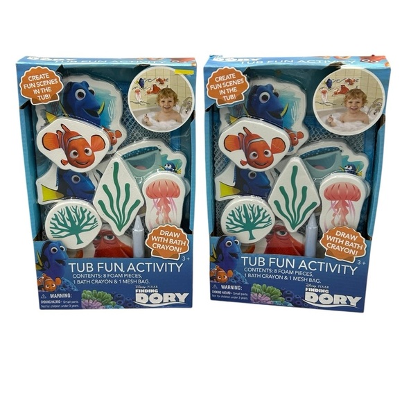 2 PACK DISNEY PIXAR FINDING DORY FUN ACTIVITY SET FOAM PIECES BATH CRAYON BAG - Picture 1 of 6